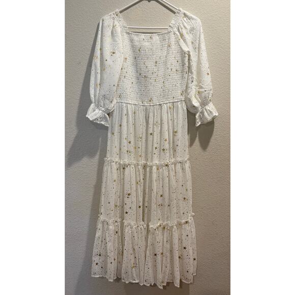 Ivy City Co. White Gold Midsummer Nights Pullover Midi Dress Size S - Picture 3 of 10